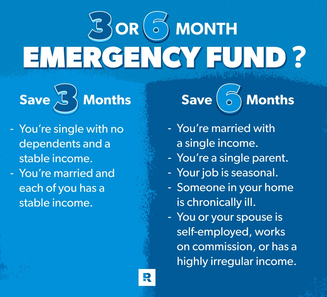3 to 6 month emergency fund