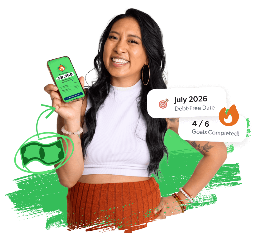 Phone showing the EveryDollar app with a 7 day streak UI shown