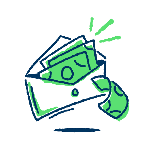 Money in an envelope.