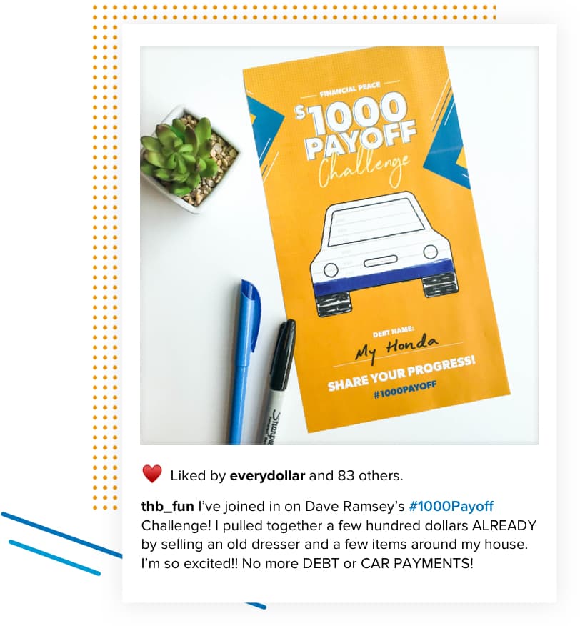 $1000 payoff instagram post