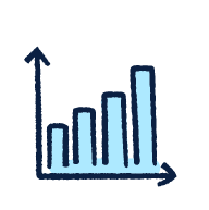 Illustration of a chart showing growth