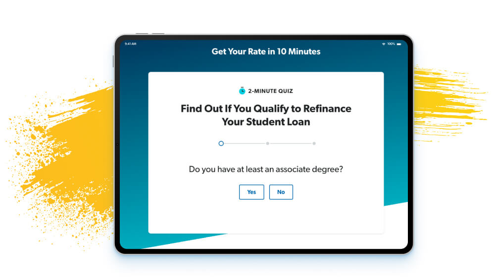Refinance Loans Survey Screen On Tablet
