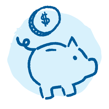 Illustrated Icon of a Piggy Bank