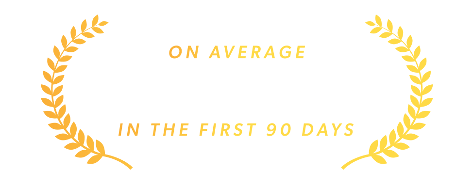 On average $2,700 saved in the first 90 days