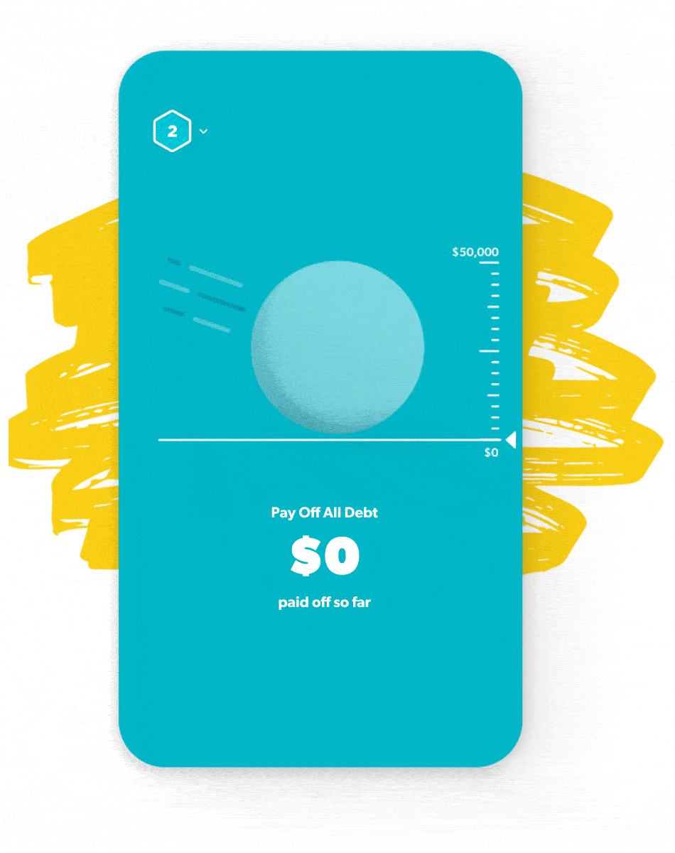 Animation of the debt snowball from the BabySteps app