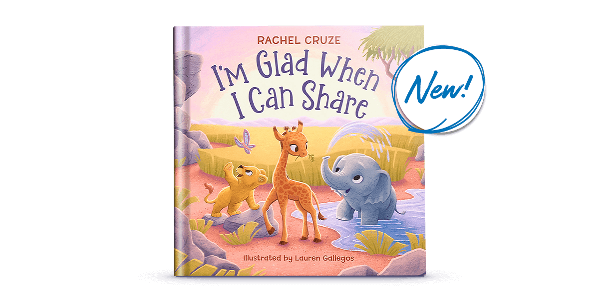 Image of the new kids book, I'm Glad When I Can Share, by Rachel Cruze. 