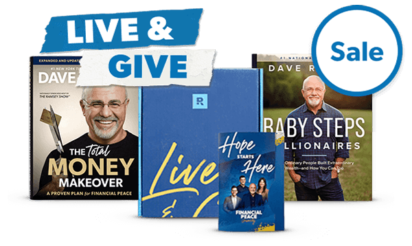 Live and Give Box on sale now!—featuring The Total Money Makeover, Baby Steps Millionaires, and Financial Peace University.