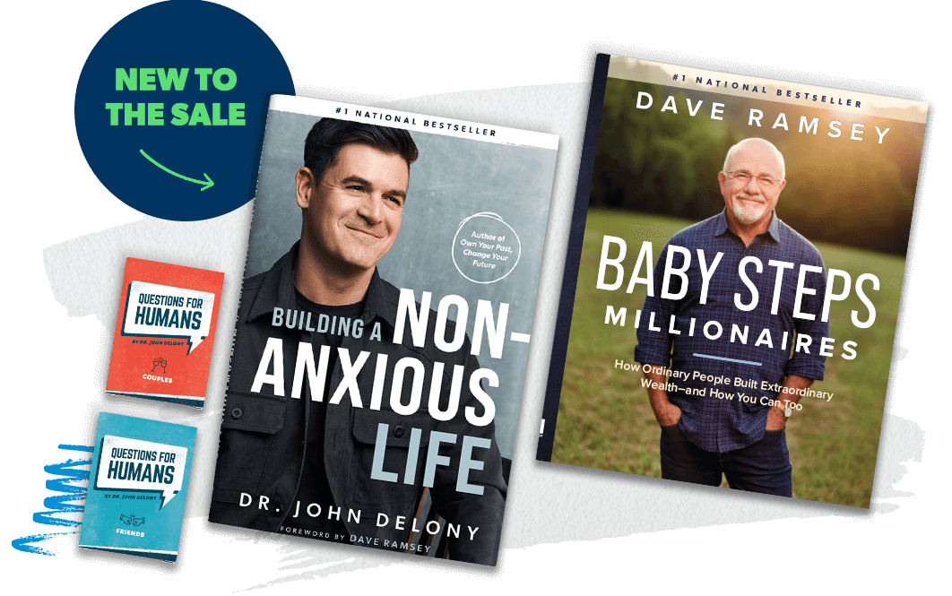 Get 20% off books like Dr. John Delony's, "Building a Non-Anxious Life" and Dave Ramsey's, "Baby Steps Millionaires"