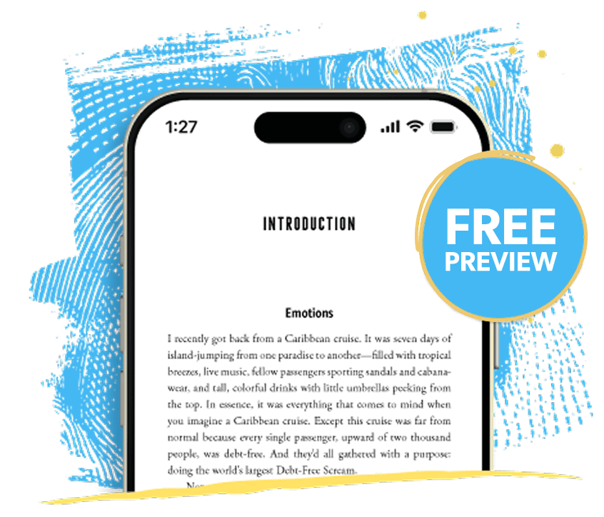 Image of a phone with the free first chapter of "What No One Tells You About Money" by Jade Warshaw