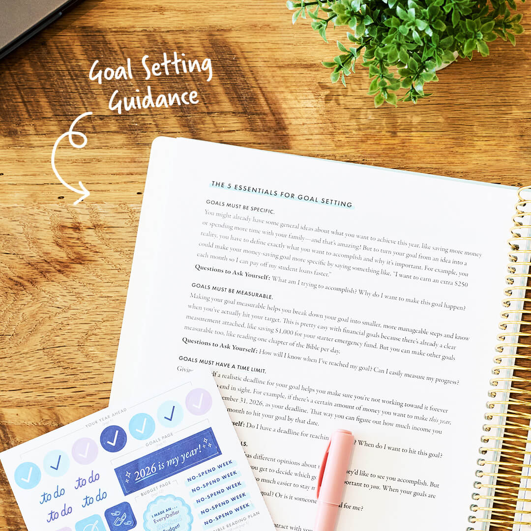 Goal setting pages of the 2025 Ramsey Goal Planner