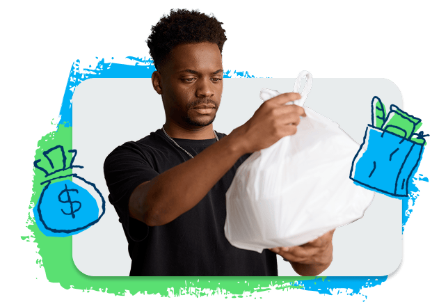 A couple looking at their laptop talking about budgeting for inflation.